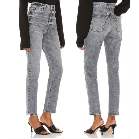 SLVRLAKE Beatnik Ultra High Rise Slim Rigid 90’s Mom Jean in Moonlight Size 27 - Picture 1 of 10